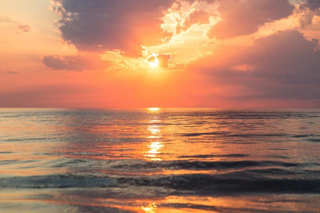 sunset over ocean