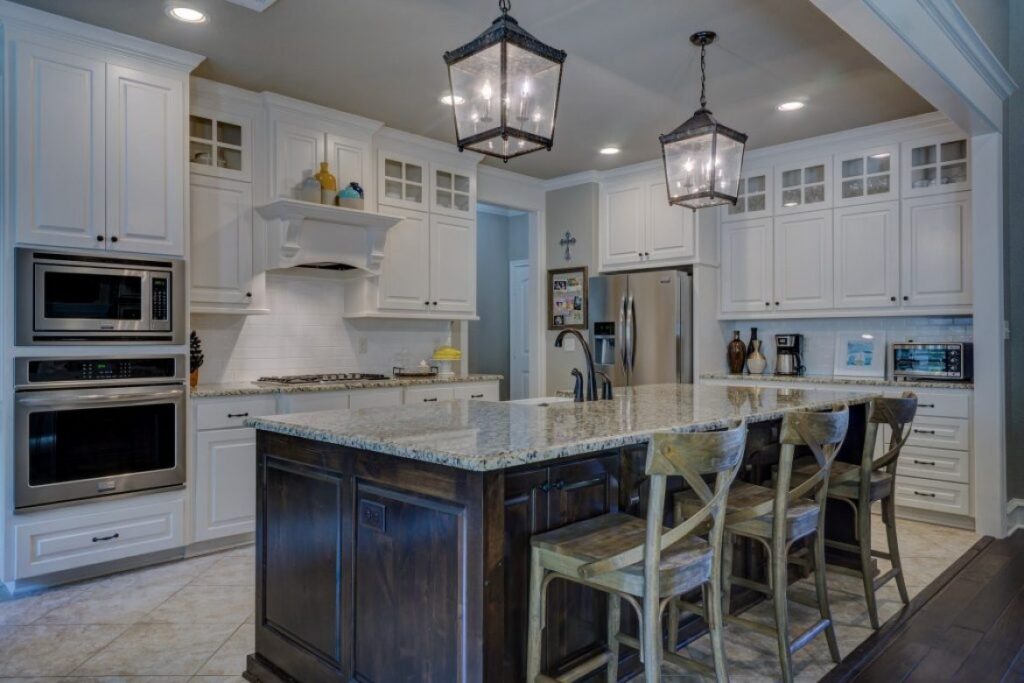 beautiful kitchen with island bar