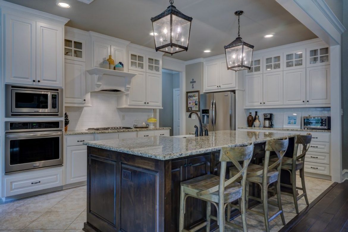 beautiful kitchen with island bar